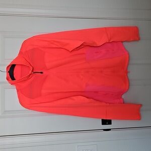 Zella Women's Tangerine Athletic Jacket Zip-Up Pockets Keyhole Sleeves Size 2X